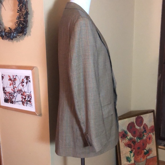 PETERBOROUGH ROW Bloomingdales Size   42R Blazer Coat MicroSquare 100% Pure Wool - Picture 4 of 16